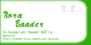 nora baader business card